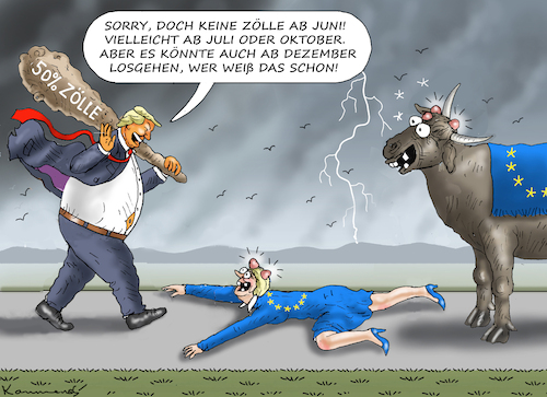 Cartoon: ZÖLLEAUFSCHUB (medium) by marian kamensky tagged musk,trump,zuckerberg,bezos,felon,and,elon,in,panama,zölle,diktator,selenskyj,putin,ukraine,usa,china,handelskrieg,eu,musk,trump,zuckerberg,bezos,felon,and,elon,in,panama,zölle,diktator,selenskyj,putin,ukraine,usa,china,handelskrieg,eu