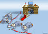 Cartoon: Chinesische USA Hackattacke (small) by marian kamensky tagged chinesische,usa,hackattacke,obama,spyber,war