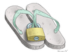 Cartoon: Flip Flops (small) by marian kamensky tagged humor,flip,flops,schuhe,shoes,security