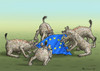 Cartoon: Hyänen-EU (small) by marian kamensky tagged cameron,brexit,eu,joe,cox,ukip,nationalismus,nigel,farage,boris,johnson