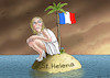 Cartoon: MARINE LE PEN AUF ST. HELENA (small) by marian kamensky tagged präsidenten,wahlen,in,frankreich,stichwahl,terroranschlag,champs,elysees