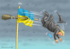 Cartoon: MIT VOLLDAMPF ZUM SCHEITERHAUFEN (small) by marian kamensky tagged selenskyj,ukraine,rüstungsgeld,trump,wahllampfhilfe,joe,biden,amtsenthebungsverfahren