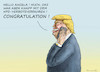 Cartoon: TRUMP GRATULIERT MERKEL (small) by marian kamensky tagged npd,wurde,nicht,verboten,karlsruhe,verfassungsgericht