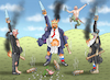 Cartoon: WAFFENRUHE (small) by marian kamensky tagged humanitarian,aid,netanyahu,gaza,hamas,un,ghf,bunker,buster,irans,verbündete,waffenruhe