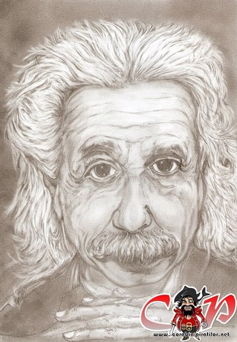 Cartoon: Albert Einstein (medium) by corabiapiratilorgmailcom tagged portrete,desene,caricaturi,corabia,piratilor