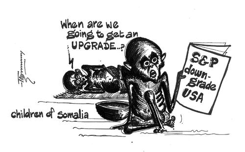 Cartoon: The Hungry Somalia (medium) by Thommy tagged somalia,hunger