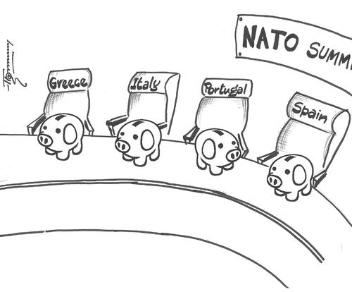 Cartoon: Thw NATO sumit (medium) by Thommy tagged nato,greece,italy,spain
