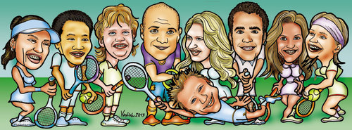 Cartoon: Legends of tennis (medium) by Krzyskow tagged tennis