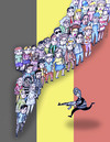Cartoon: All against terrorism (small) by dariush ramezani tagged brussels,terrorist,belgium,bruxelles