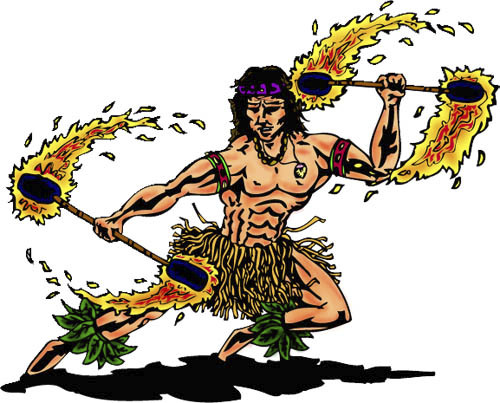 Cartoon: Fire dancer (medium) by kidcardona tagged fire,hawaii,cartoon