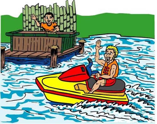 Cartoon: Sports bar 1 (medium) by kidcardona tagged sports,bar,outdoor,jet,ski,water,fun