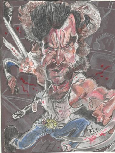 Cartoon: Hugh Jackman as Wolverine (medium) by RoyCaricaturas tagged hugh,jackman,wolverine,hollywood,actors,films,famous