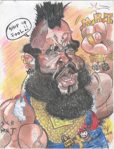 Cartoon: MR T (medium) by RoyCaricaturas tagged mr,mario,barakus,team,celebrities,actors