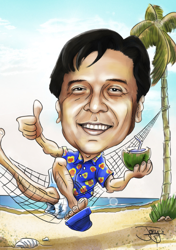 Cartoon: caricature beach (medium) by juwecurfew tagged caricature,beach