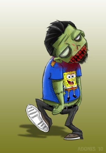 Cartoon: me as a zombie (medium) by juwecurfew tagged zombie