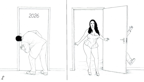 Cartoon: 2026 (medium) by paolo lombardi tagged new,year,2026