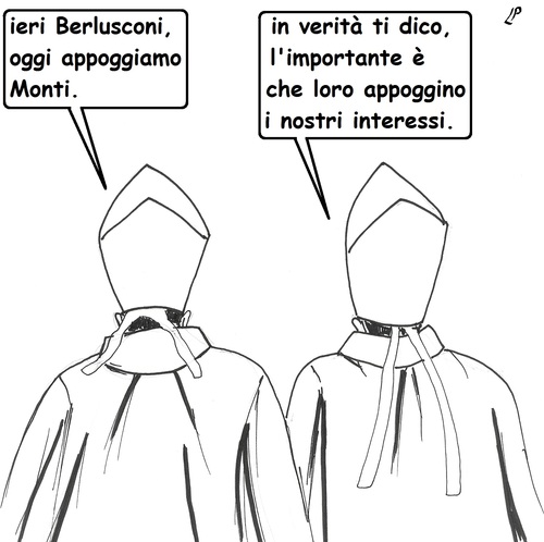 Cartoon: Appoggi e Interessi (medium) by paolo lombardi tagged italy,politics,satire,cartoon