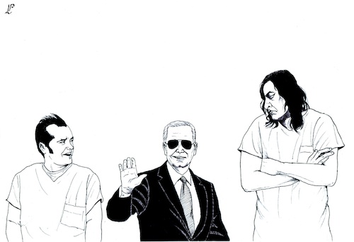 Cartoon: Biden and body guards (medium) by paolo lombardi tagged biden,usa,elections,president