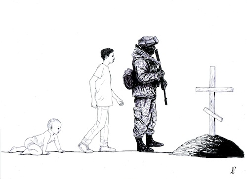 Cartoon: Brief russian evolution (medium) by paolo lombardi tagged russia,putin,war,ukraine,man,child,boy,dead