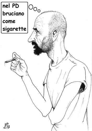 Cartoon: Bruciano (medium) by paolo lombardi tagged grillo,berlusconi,bersani,italy