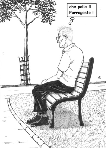 Cartoon: Ferragosto (medium) by paolo lombardi tagged italy,old,man