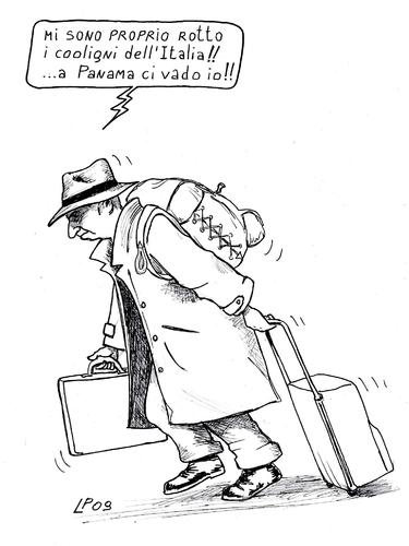 Cartoon: fuga (medium) by paolo lombardi tagged italy,berlusconi,politics,satire