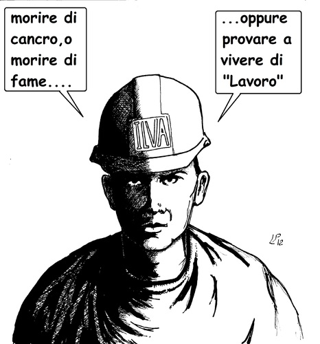 Cartoon: ILVA Taranto (medium) by paolo lombardi tagged italy,work,job,arbeit