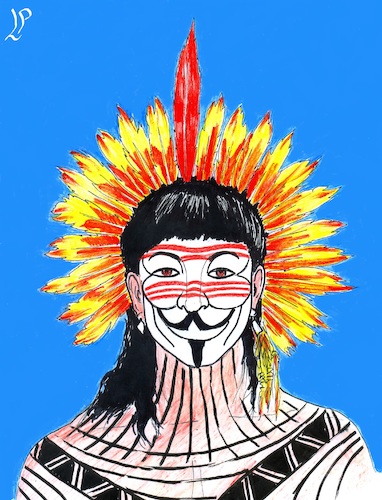 Cartoon: Indios rebellion in Brazil (medium) by paolo lombardi tagged brazil