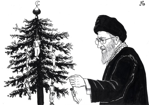 Cartoon: Iranian Christmas tree (medium) by paolo lombardi tagged iran,democracy