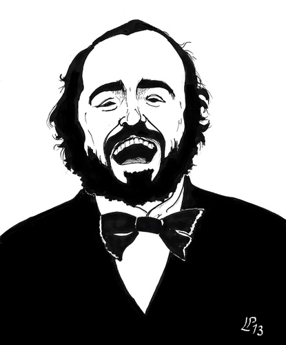 Cartoon: Luciano Pavarotti (medium) by paolo lombardi tagged italy,cartoon,caricature
