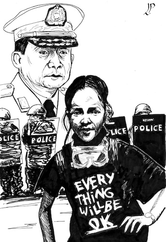 Cartoon: Myanmar (medium) by paolo lombardi tagged myanmar,protest,riot,repression