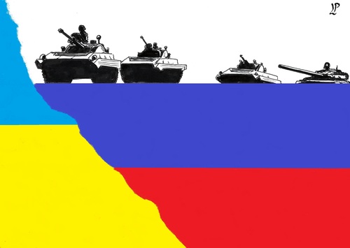 Cartoon: Russia Ukraine crisis (medium) by paolo lombardi tagged russia,ukraine,war,peace