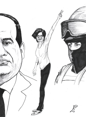 Cartoon: Sarah Hegazi (medium) by paolo lombardi tagged egypt
