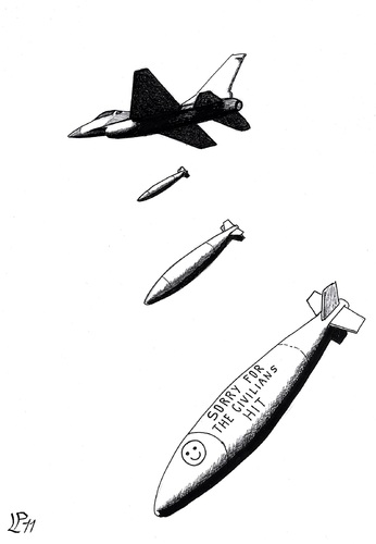 Cartoon: Smart bomb in Libya (medium) by paolo lombardi tagged peace,krieg,war,gaddafi,libya