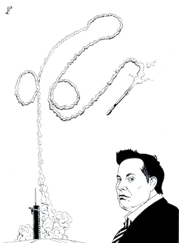 Cartoon: SpaceX (medium) by paolo lombardi tagged musk,spacex