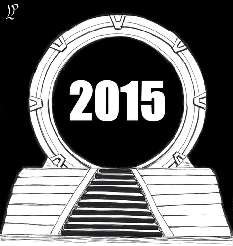 Cartoon: Stargate a jump in 2015 (medium) by paolo lombardi tagged new,year,2015