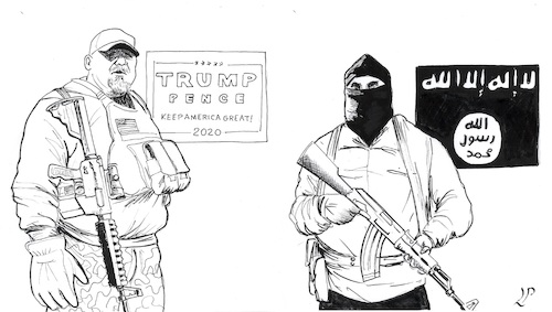 Cartoon: Supporters (medium) by paolo lombardi tagged usa,trump,daesh