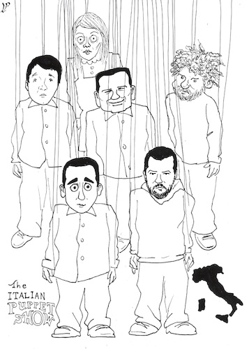 Cartoon: The Italian puppet show (medium) by paolo lombardi tagged italy,corruption,democracy