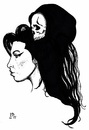 Cartoon: Amy and Death (small) by paolo lombardi tagged amy winehouse