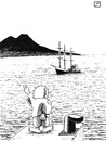 Cartoon: Estelle navy in Naples (small) by paolo lombardi tagged gaza,naples,italy,peace,freedom