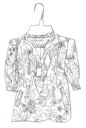Cartoon: green shirt (medium) by etsuko tagged illustration,green,shirt,illustration,kleid,mode,fashion,kleidung,klamotten,frau,frauen,floral,muster,bluse