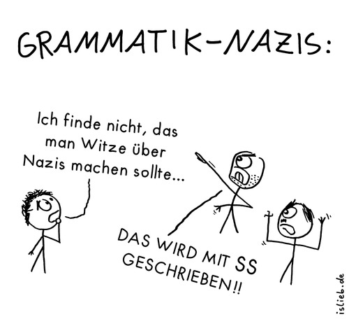 Cartoon: Grammatik-Nazis (medium) by islieb tagged nazis,grammatik,rechtschreibung,strichmännchen,islieb