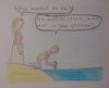 Cartoon: In See stechen (small) by LaRoth tagged see,stechen,messer,wasser,strand