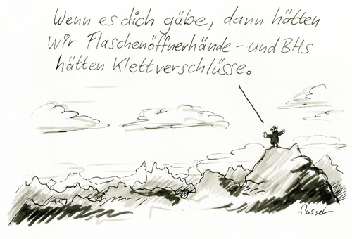 Cartoon: Der Beweis (medium) by fussel tagged nietzsche,gott,theodizee,beweis,gottesbeweis