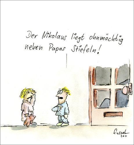 Cartoon: Große Stiefel (medium) by fussel tagged nikolaus,stiefel,stinkstiefel,stinken,fussgeruch,schweissfüsse