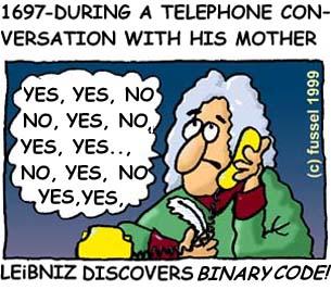 Cartoon: The unknown mother of Leibniz (medium) by fussel tagged leibniz,telephone,communication