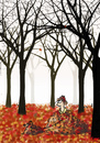 Cartoon: Achtung (small) by fussel tagged herbsteinbruch herbst autumn fall blätter wald laub hund gassi