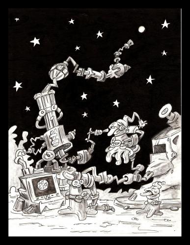 Cartoon: EL TELESCOPIO (medium) by PEPE GONZALEZ tagged comic,dibujo,infantil,ilustracion,cartoon