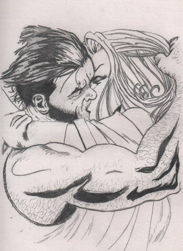 Cartoon: Wolverine (medium) by Krinisty tagged comics,wolverine,kissing,drawing,black,and,white,art,krinisty