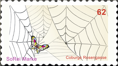 Cartoon: Briefmarke Coburg 7 (medium) by SoRei tagged regional,insider,briefmarke,rosengasse,coburg,regional,insider,briefmarke,rosengasse,coburg